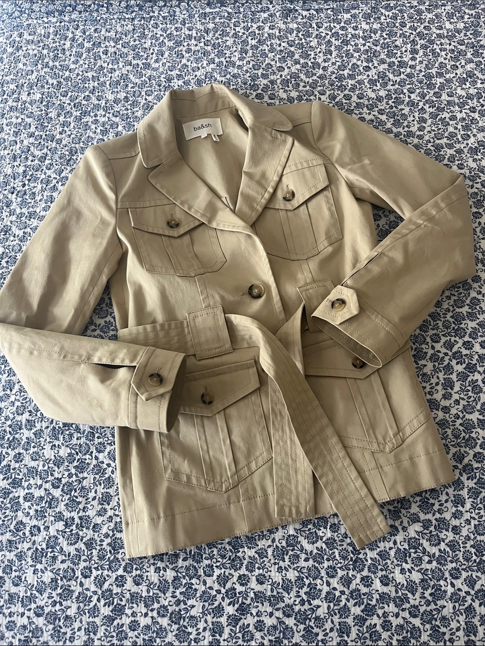 Ba&sh gabardine trench blazer